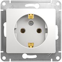 Розетка с заземлением без рамки Systeme Electric Glossa 1-м. белый картинка